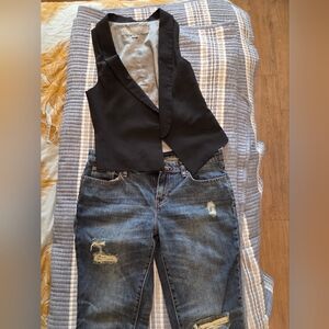 Zara Basic Black and Gray Vest